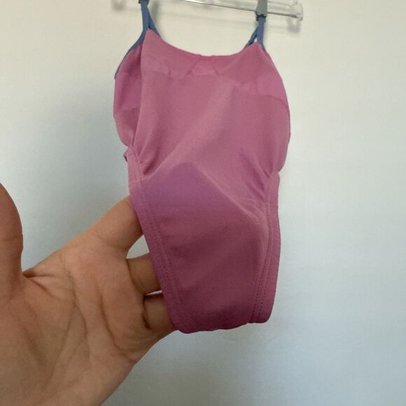 Colsie Womens Thong Bathing Suit Size XS One Piece Mesh Pink Blue Adjustable Tie - Picture 5 of 9